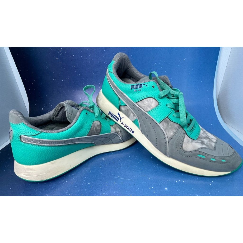 Puma Rs-100 R-System Men's Low Top Sneakers Green Grey Shoes Size 11us 35670903